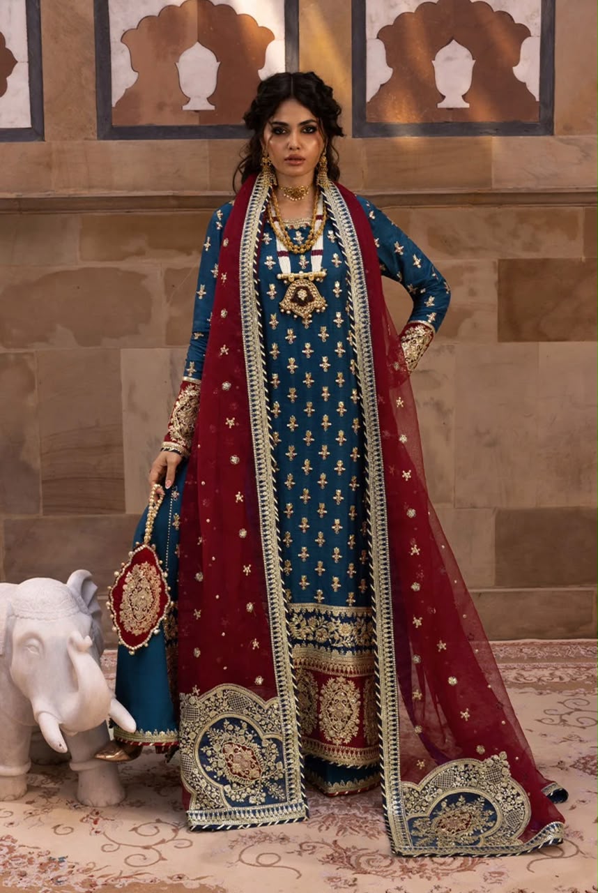 Rang rasiya tussel silk fabric 3pc