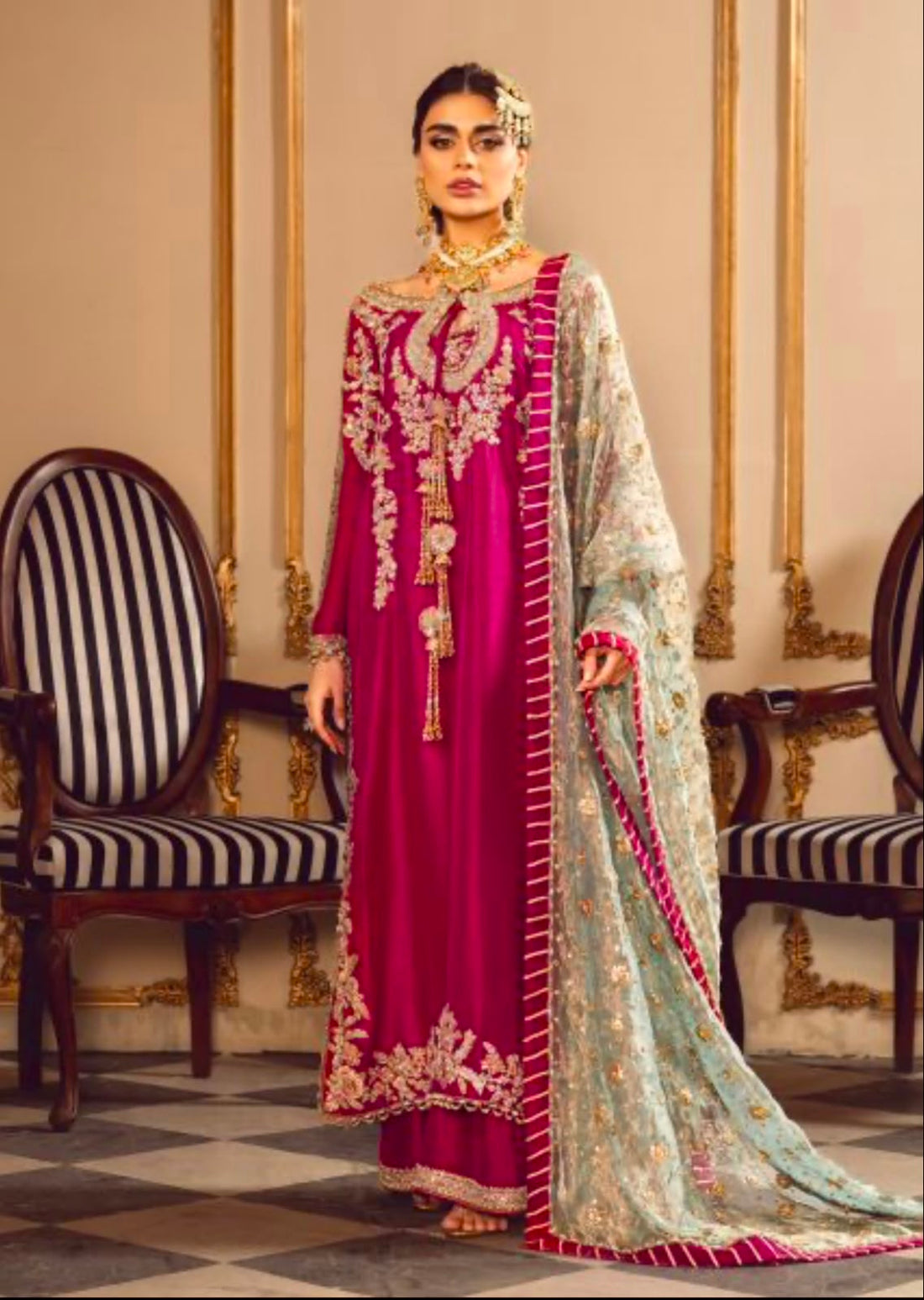 Sara Rohail Asghar || Tussel silk Fabric || Wedding Dress