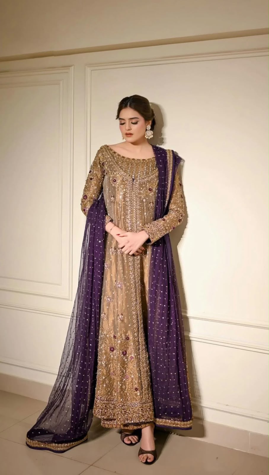Haris Shakeel || Double Zari Fabric || Open gown style || Wedding dress