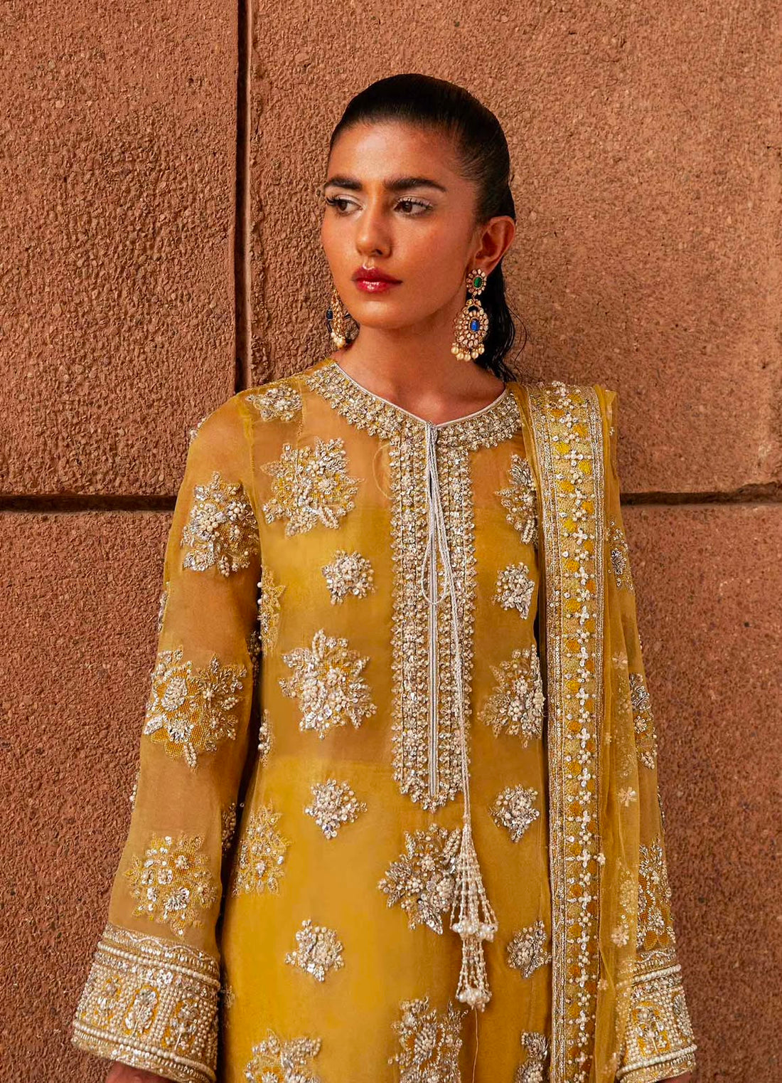 Hussain Rehar || Organza Fabric || Wedding Dress