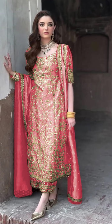 Haris shakeel || Shisha silk fabric || Wedding Dress