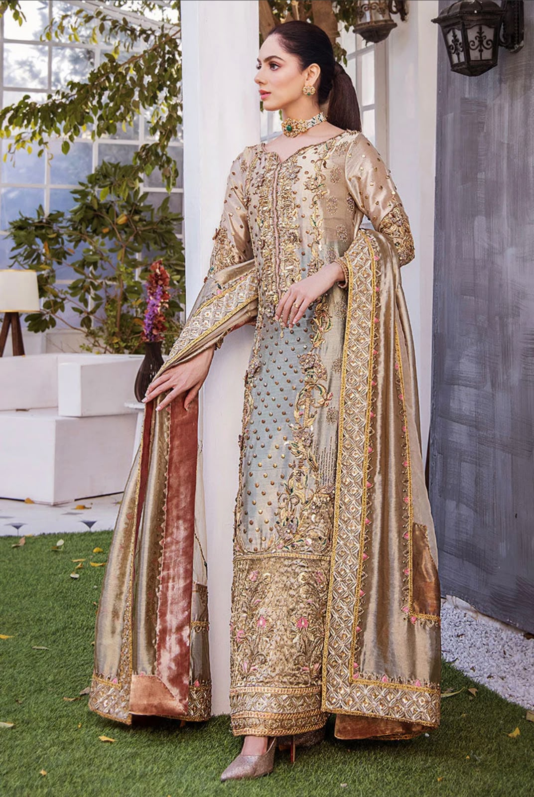 Shazia kiyani || double zari fabric || Wedding Dress